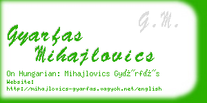 gyarfas mihajlovics business card